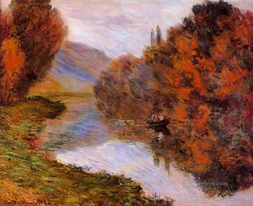 150の主題の芸術作品 Painting - ジュフォス クロード モネのセーヌ川の手漕ぎボートの風景
